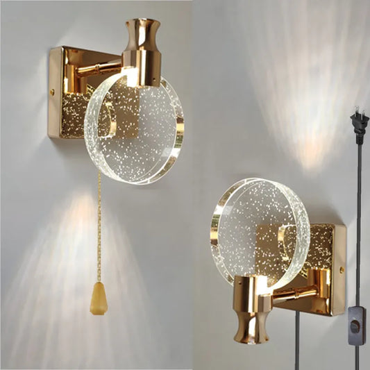 Gold Crystal Wall Lamp Led Lighting Glass