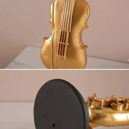 Violin Music Saxophone Figurine Instrument Home Decoration