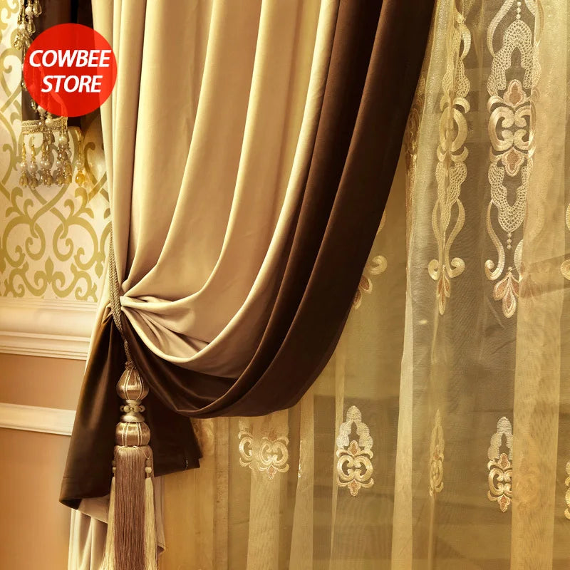 Velvet European-style Blackout Backdrop Curtains