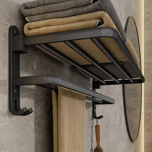 Black Aluminum Wall mounted Towel Rack