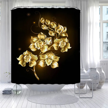 Golden Rose Shower Curtain Flowers