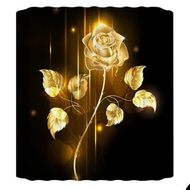 Golden Rose Shower Curtain Flowers