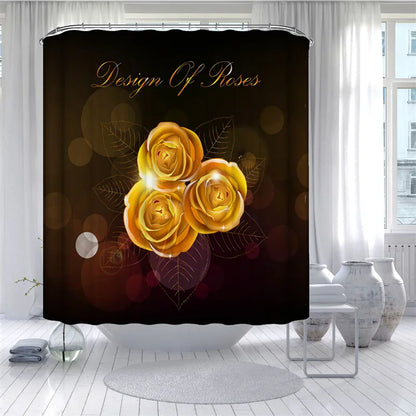 Golden Rose Shower Curtain Flowers